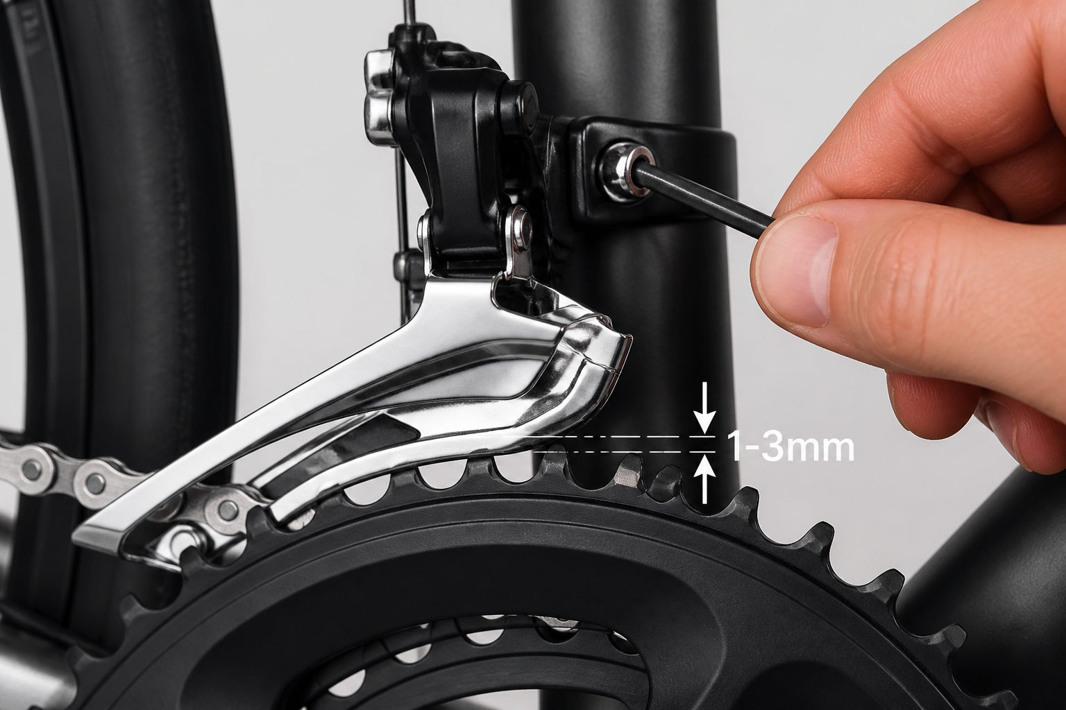 alignement hauteur dérailleur avant vélo — réglage cage