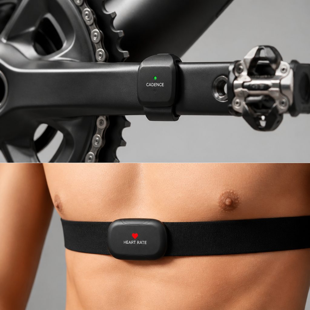 Capteurs de cadence et cardiofréquencemètre pour compteur vélo ANT+ et Bluetooth