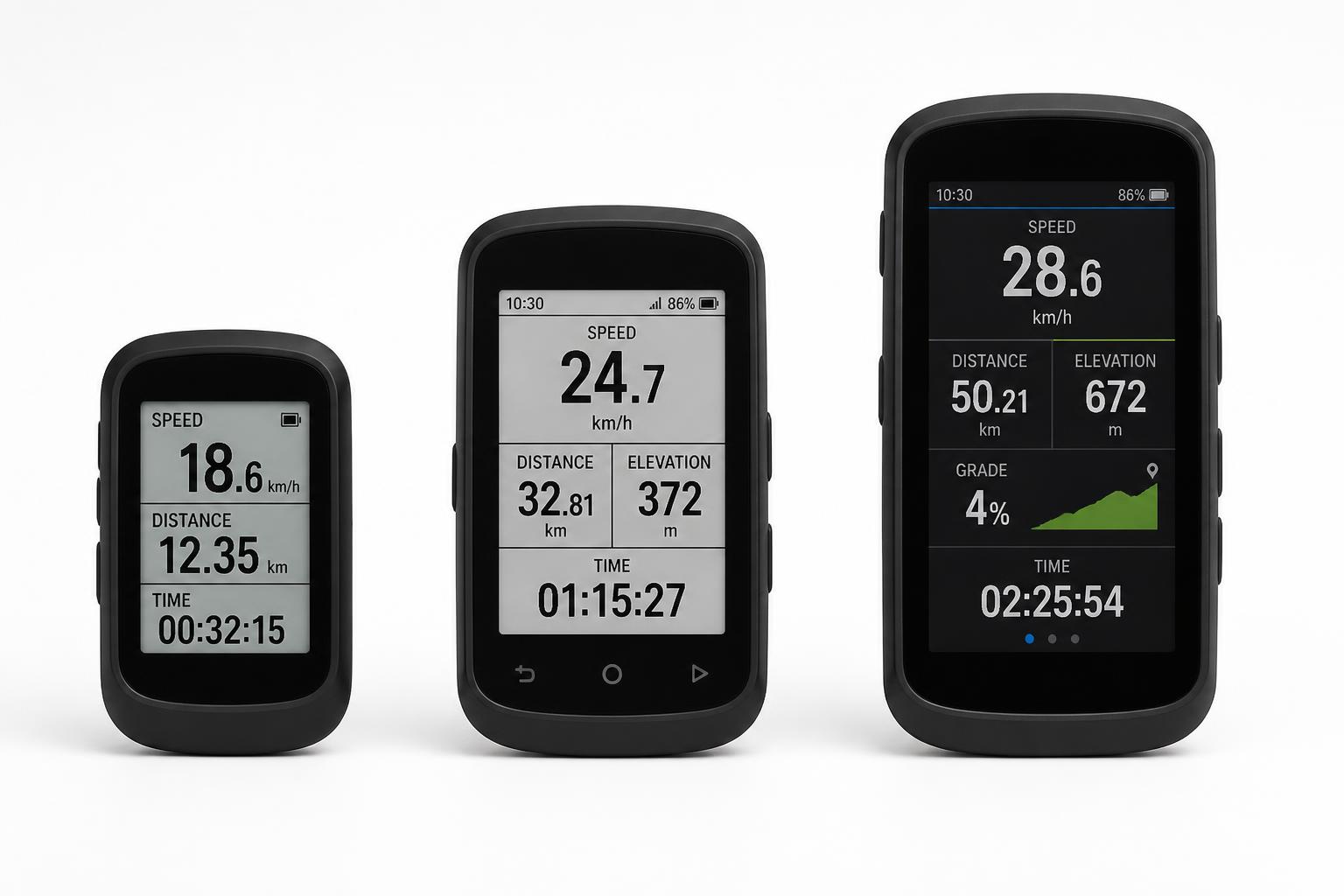 comparaison compteurs GPS vélo entrée milieu haut de gamme
