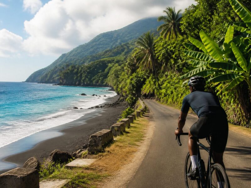 Côte sud de Basse-Terre à vélo : 60 km de plages noires et villages créoles