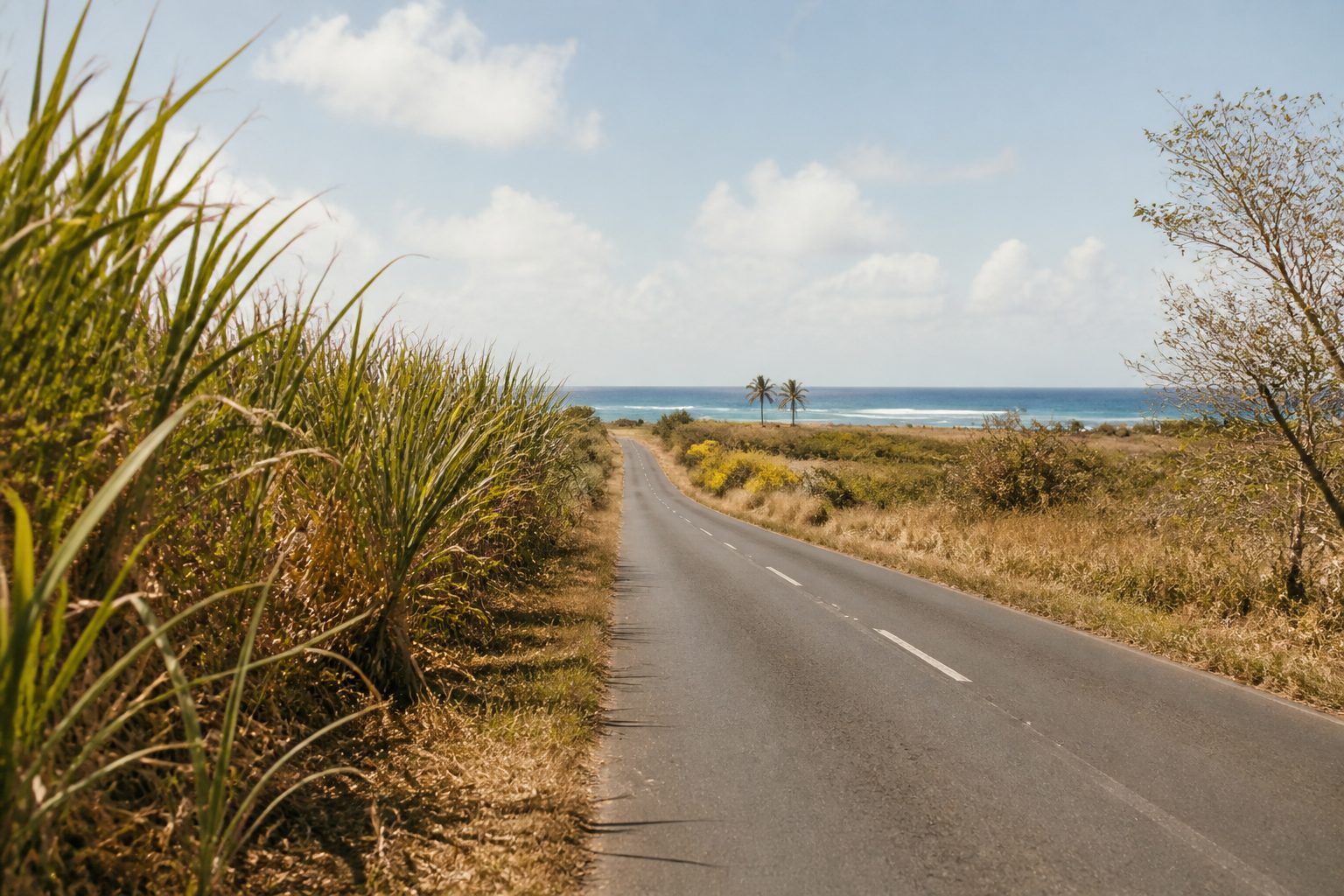 Cyclotourisme Guadeloupe Grande-Terre : route côtière plate