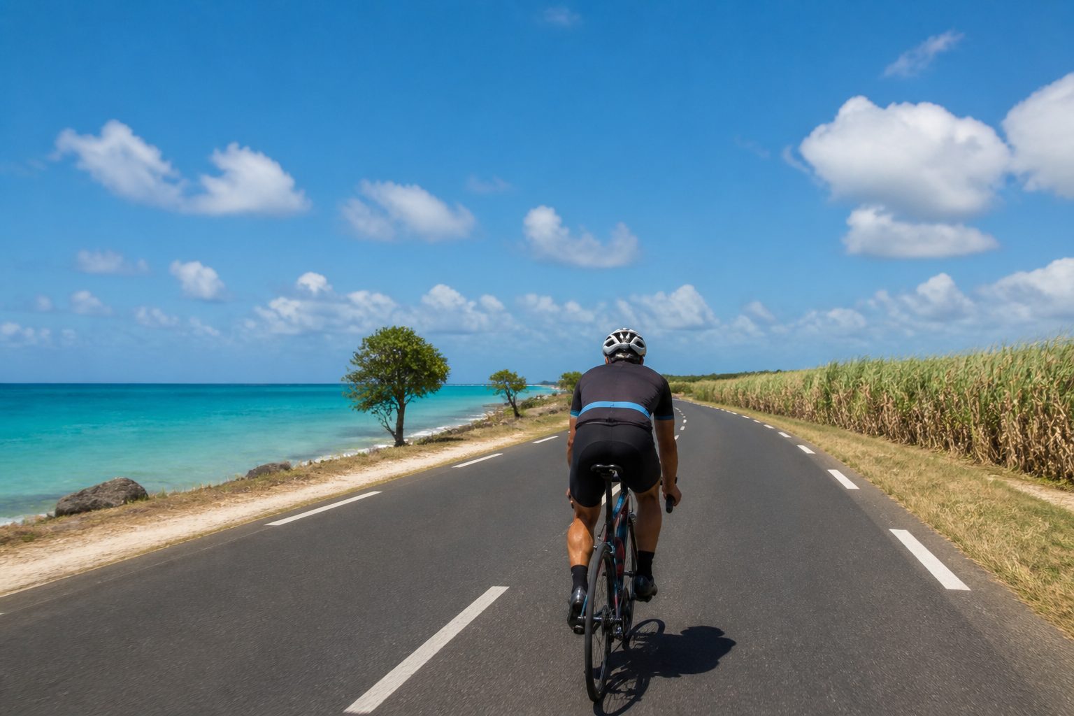 Itinéraire à vélo depuis Saint-François vers la Pointe des Châteaux, Grande-Terre Guadeloupe