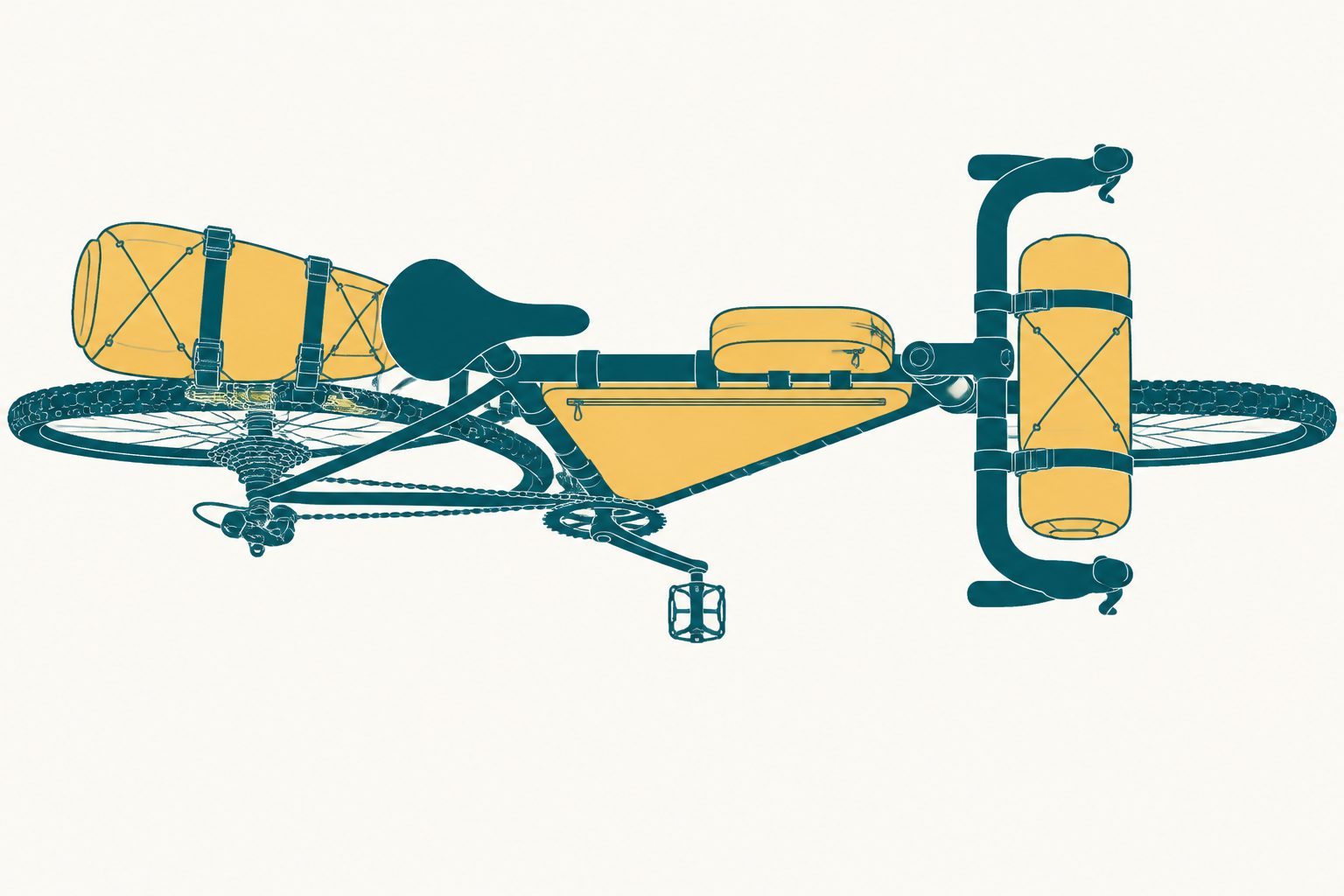Les 5 types de sacoches bikepacking : selle, guidon, cadre, top tube, fourche