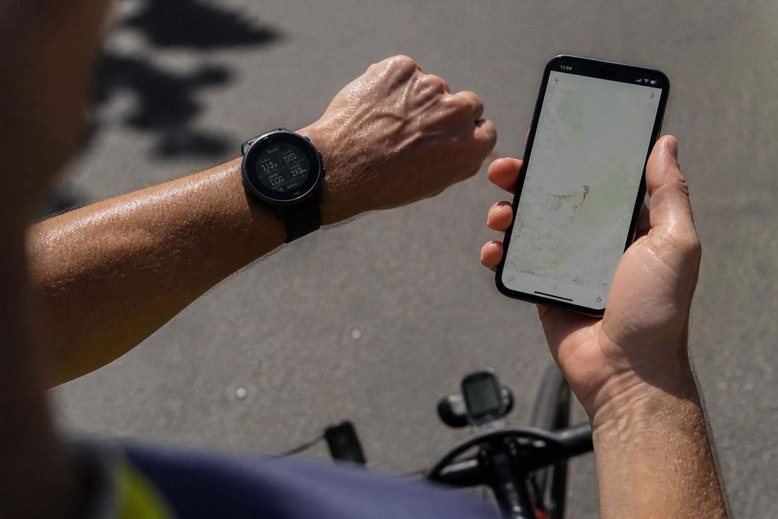 Suivi GPS d'une sortie vélo sur smartphone et montre connectée avec Strava version gratuite