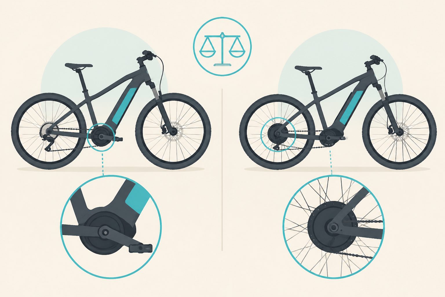 moteur central vs moteur moyeu vélo électrique comparaison