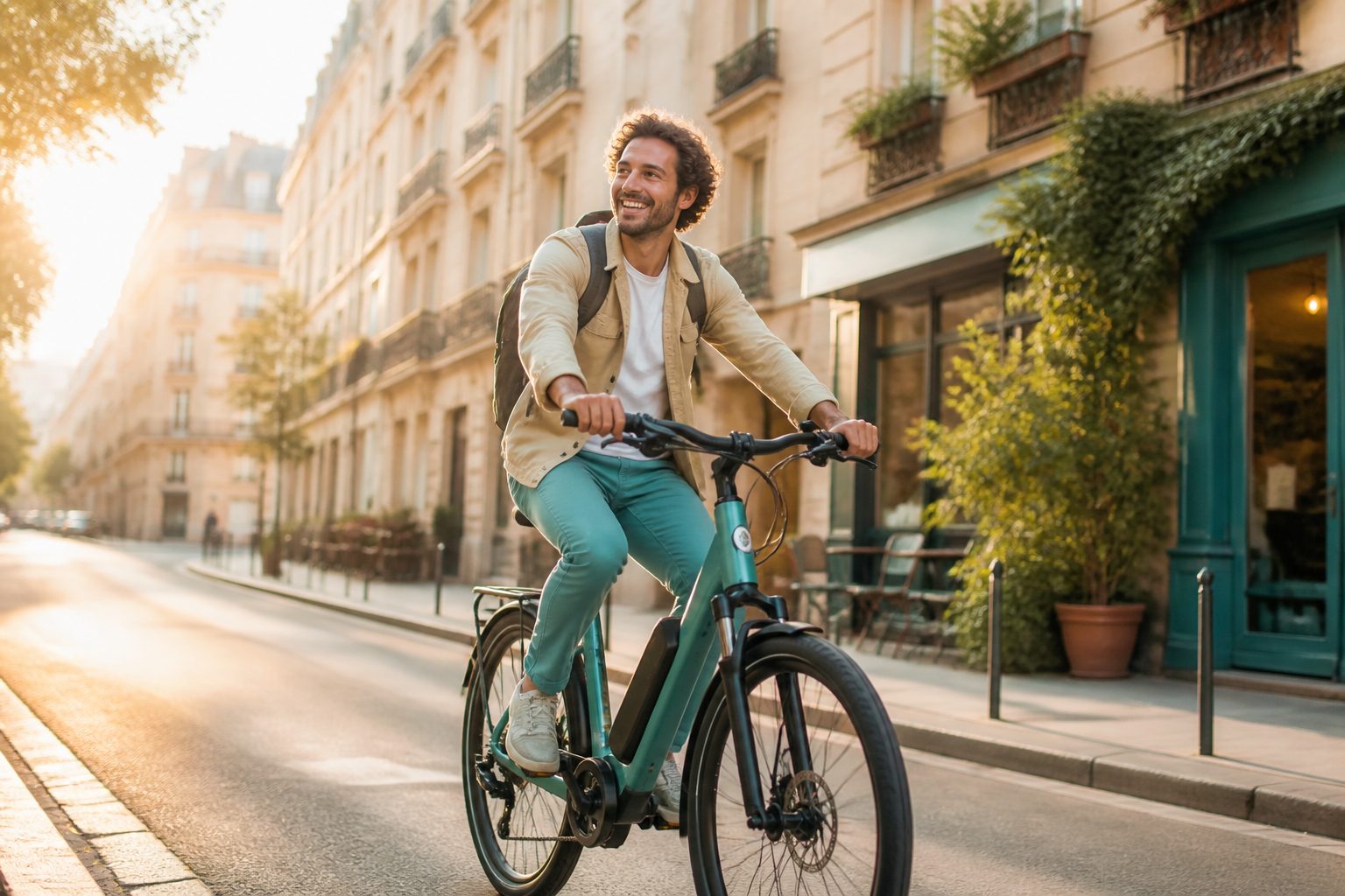 cycliste vélo électrique ville vélotaf mobilité douce
