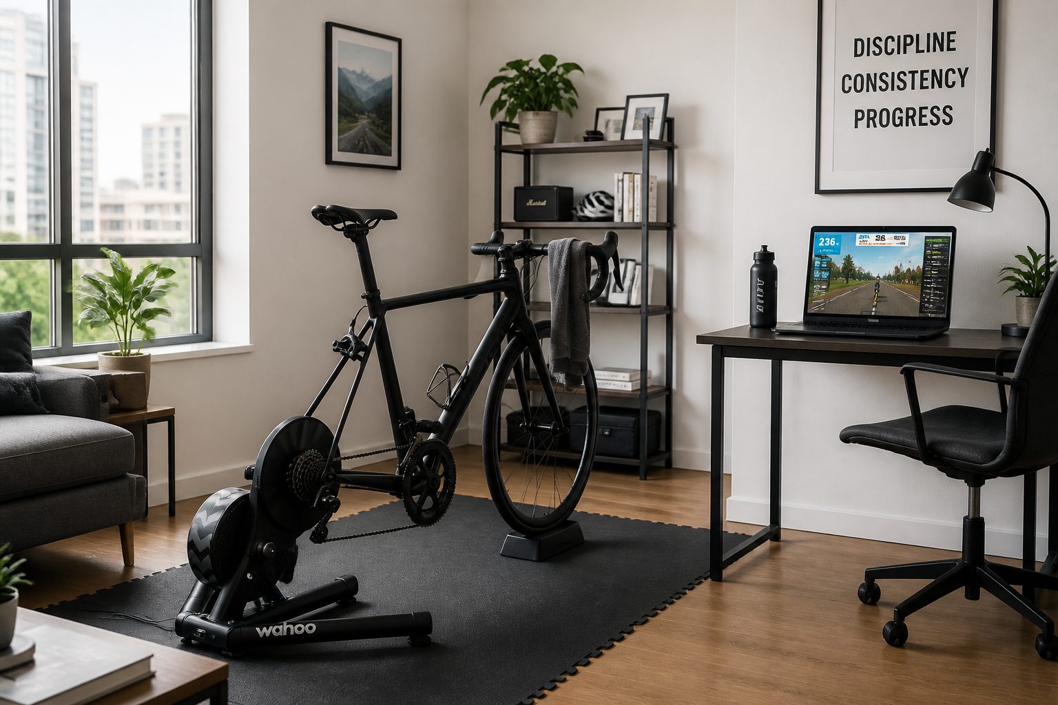 configuration setup home trainer vélo en appartement indoor