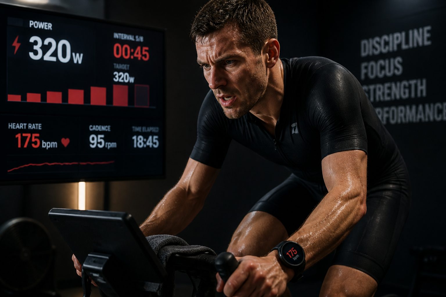 séance intervalle FTP cyclisme intérieur smart trainer connecté